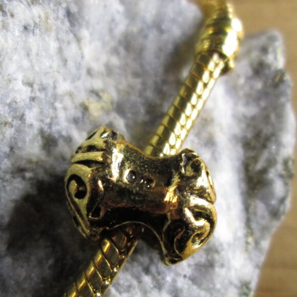 Antiqued Gold Plated Sterling Silver Ornament Spacer European Charm - Picture 6 of 11